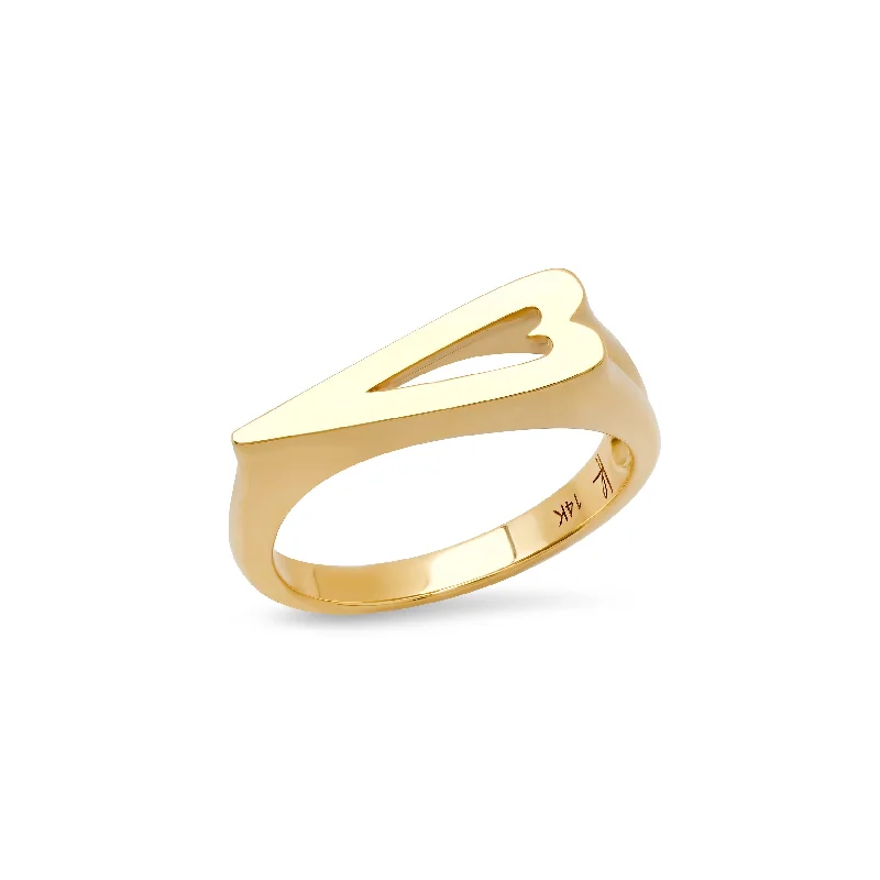 women’s ruby rings-Exclusive MBAB x Helena Rose Classic Gold Heart Stacking Ring