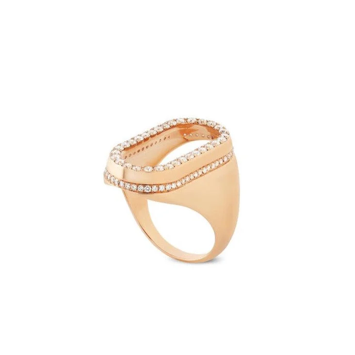 women’s high-quality rings-Dupin Open Oval Diamond Signet Ring