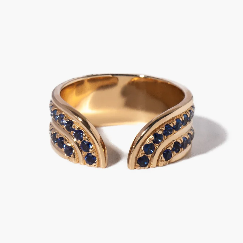 women’s trendy rings-Blue Sapphire Stella Ring