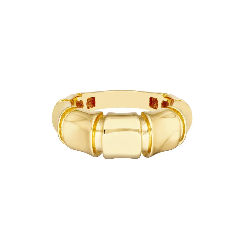 women’s intricate rings-Graduated Gold Bamboo Stacking Ring