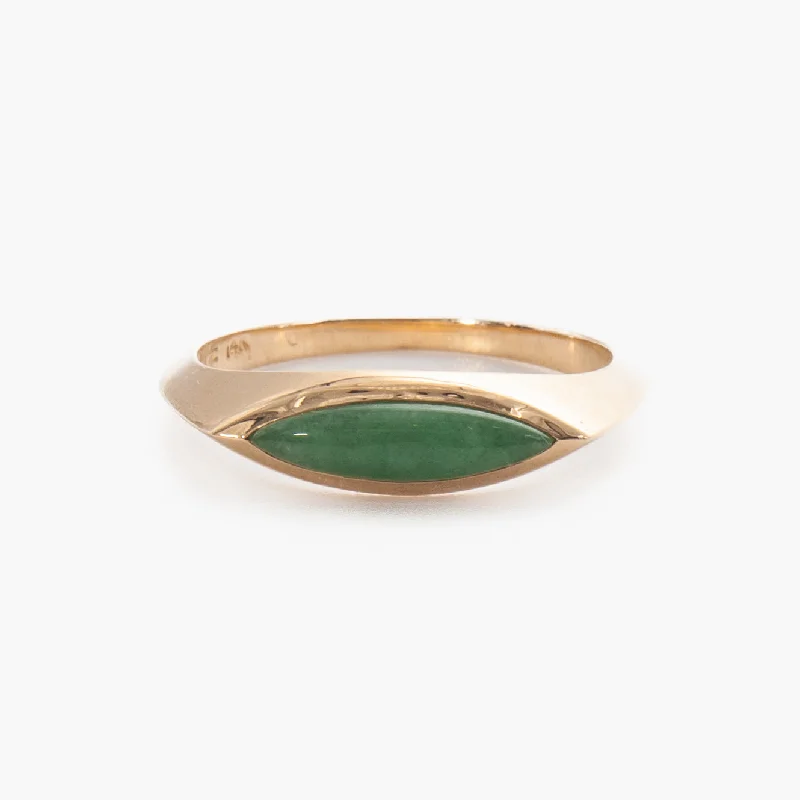 women’s vintage wedding rings-Jadeite Eye Signet