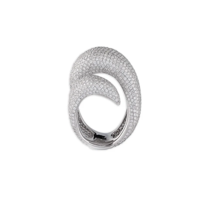 women’s classic engagement rings-Pave Diamond Skin Swirl Ring