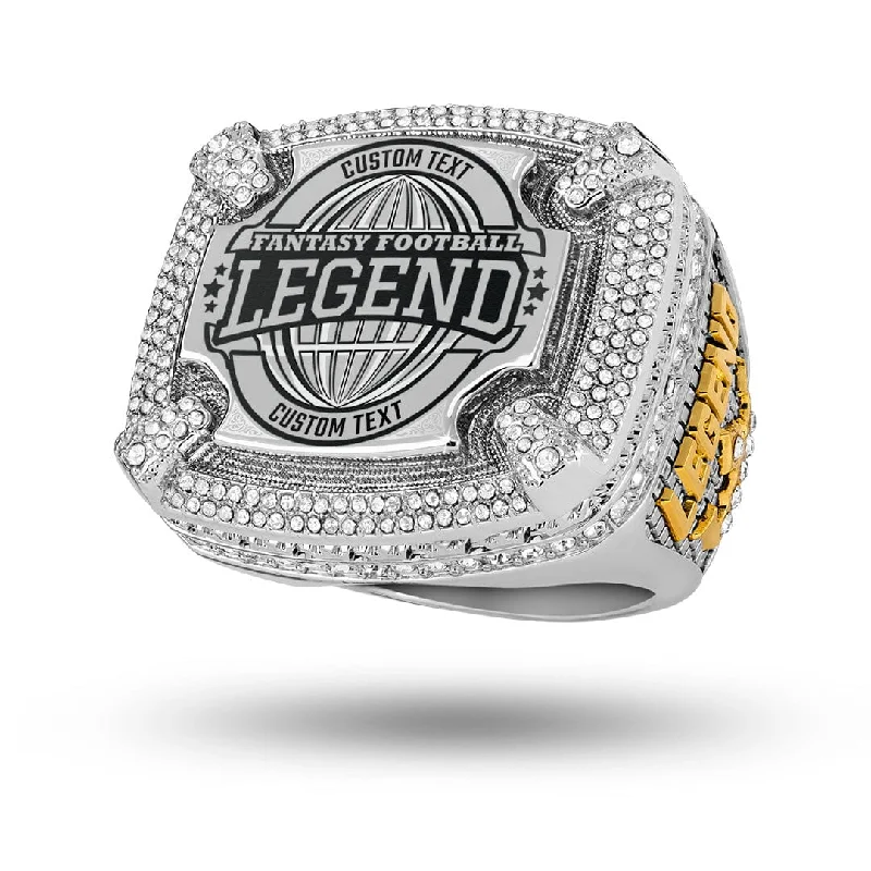 women’s vintage gold rings-Fantasy Football Custom Legend Ring