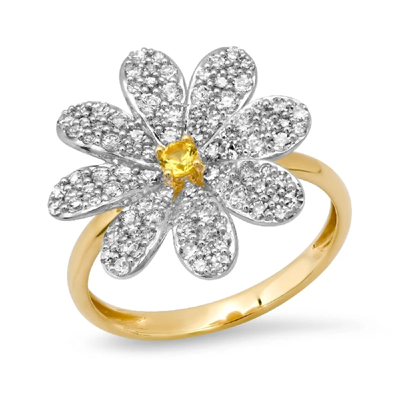 women’s dainty rings-Milestones by AB for Eriness Diamond Daisy Ring