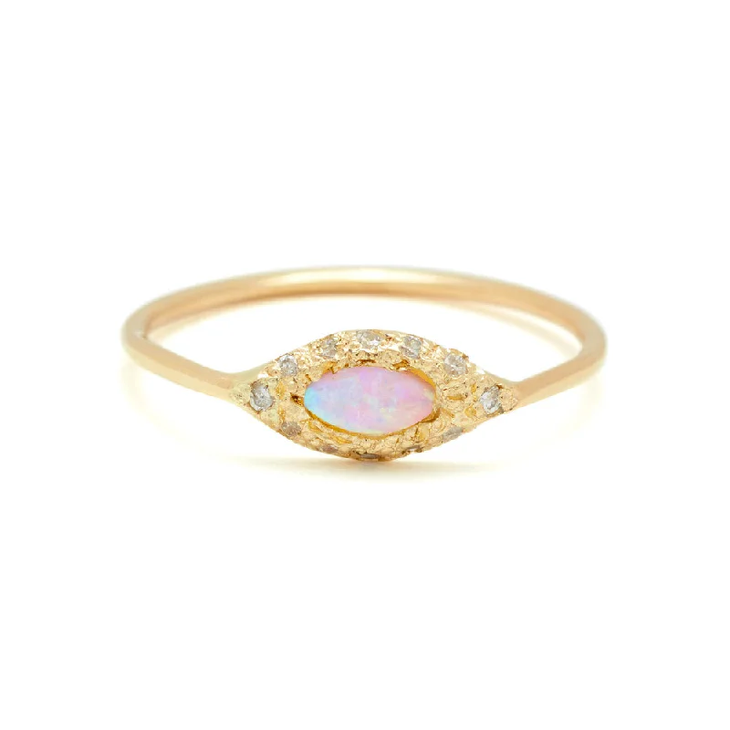 women’s luxury engagement rings-Opal Eye Ring