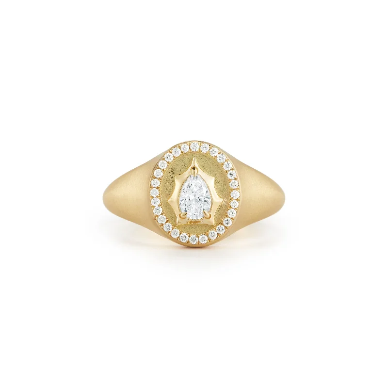 women’s fine diamond rings-Envoy Gold Signet Ring