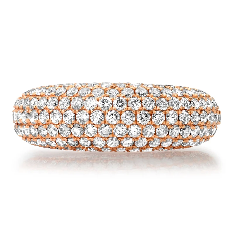 women’s promise rings-Full Diamond Donut Dome Ring