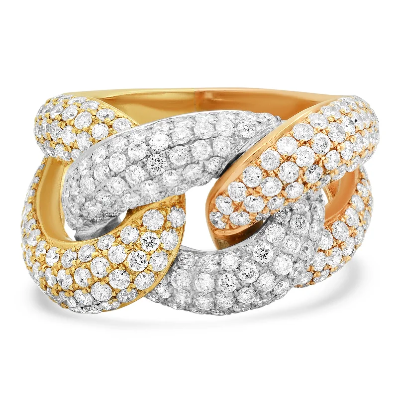 women’s luxury diamond rings-Jumbo Diamond Chain Link Ring