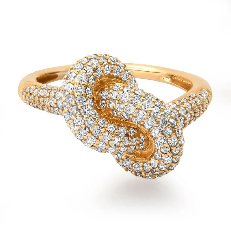 women’s gemstone rings-Tied the Knot Pave Diamond Ring