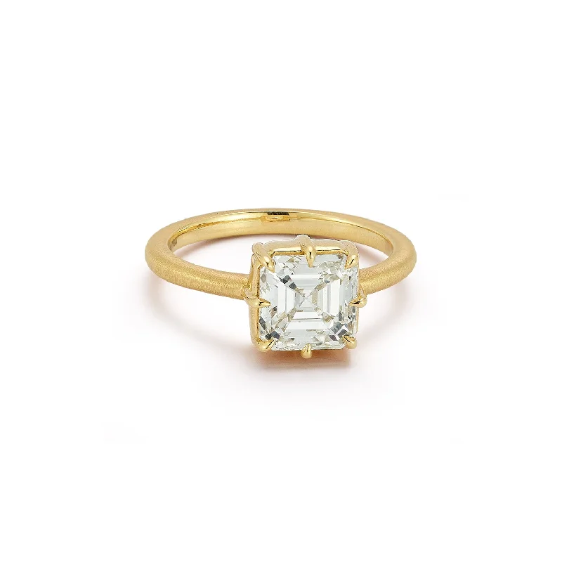 women’s classic diamond rings-Sienna Asscher Solitaire Ring (2.22tcw)