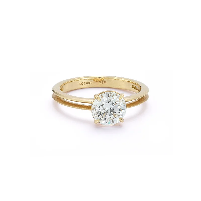 women’s floral rings-Jane Round Solitaire Ring (1.39tcw)