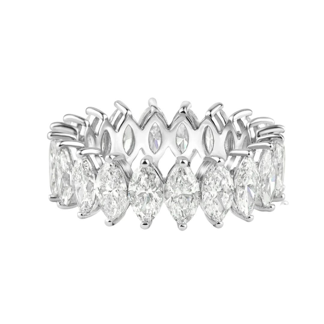 women’s vintage engagement rings-Diamond Marquise Eternity Band Ring