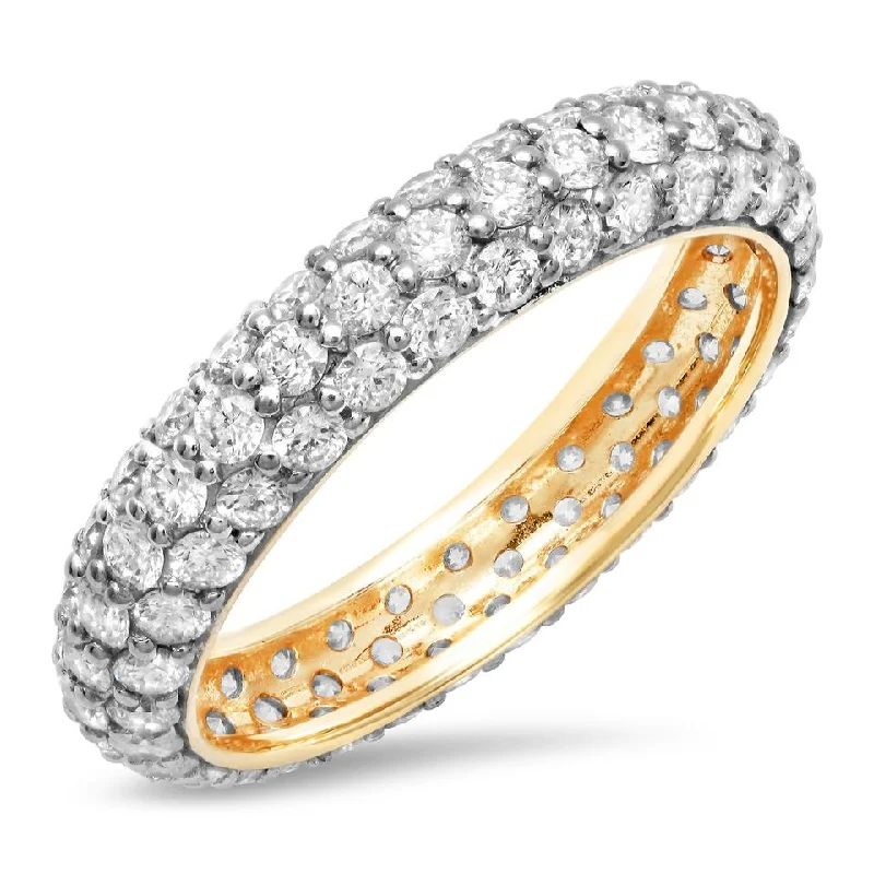 women’s adjustable rings-Diamond Pave Domed Ring