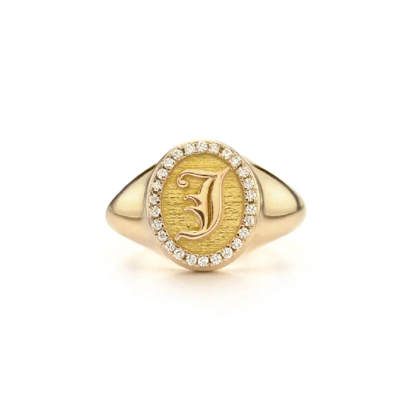 women’s designer engagement rings-Letter Signet Ring