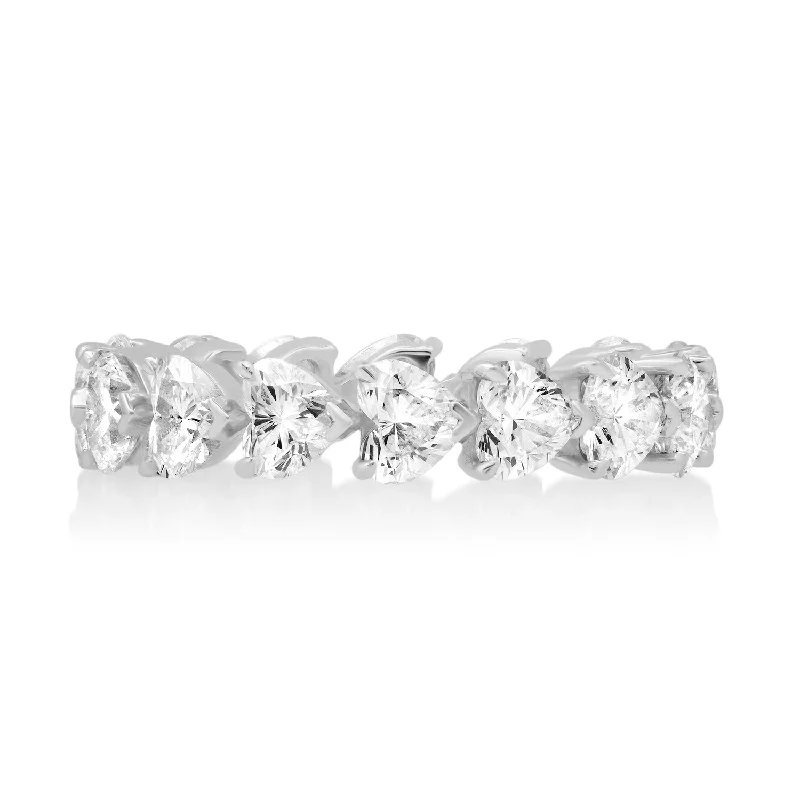 women’s large rings-Diamond Solitaire Heart Eternity Ring