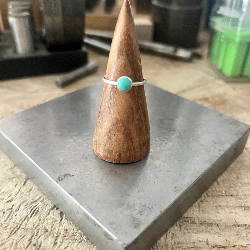 women’s rose gold wedding rings-Turquoise Button ring