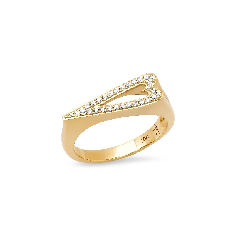 women’s designer rings-Exclusive MBAB x Helena Rose Classic Diamond Heart Stacking Ring