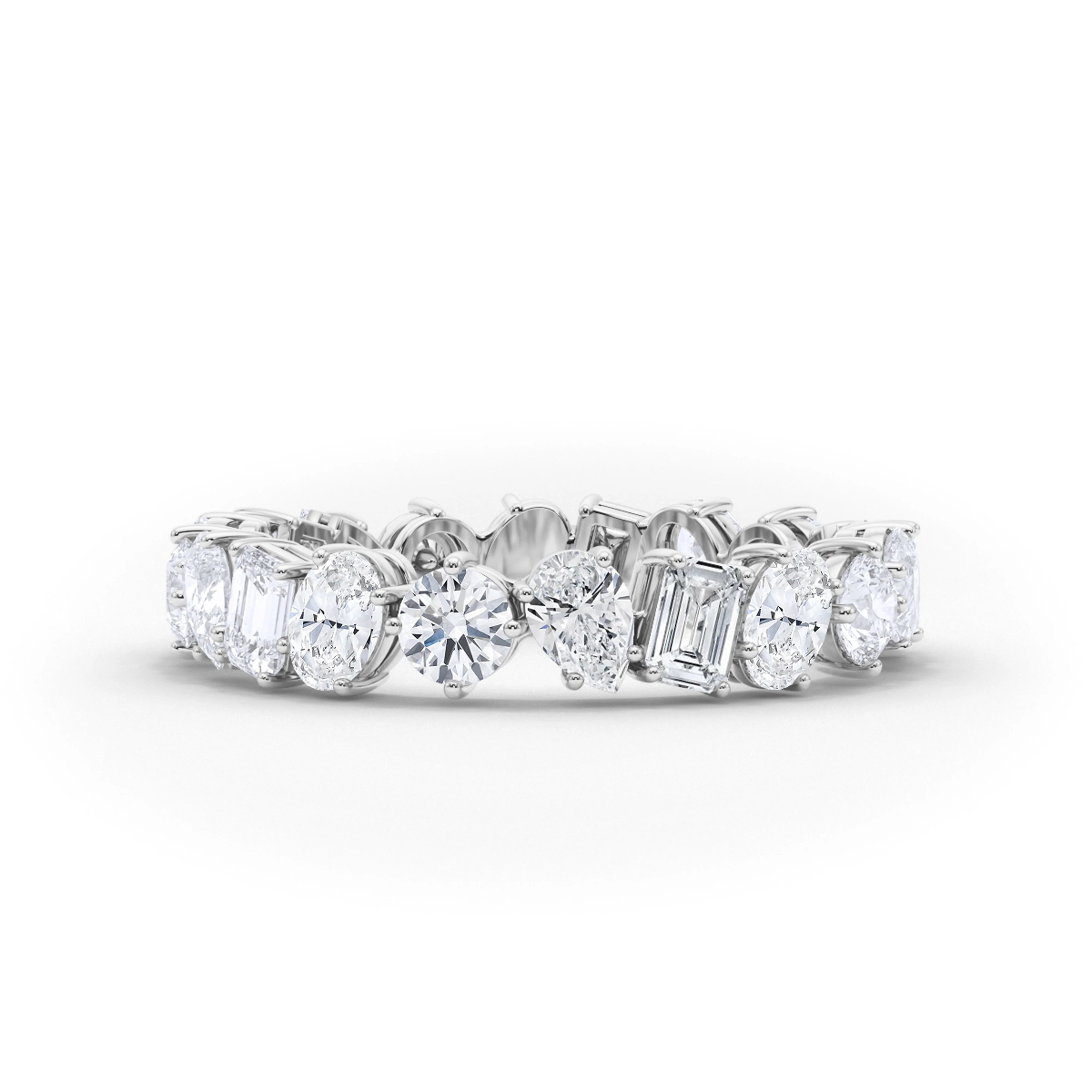 women’s luxury engagement rings-3/4 Mixed Shape Lab Grown Diamond Eternity Band Ring