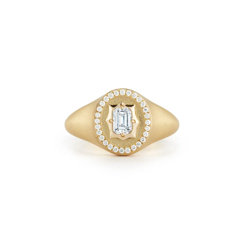 women’s classic engagement rings-Vanguard Gold Signet Ring