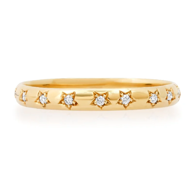 women’s engagement ring sets-Diamond Star Eternity Band Ring